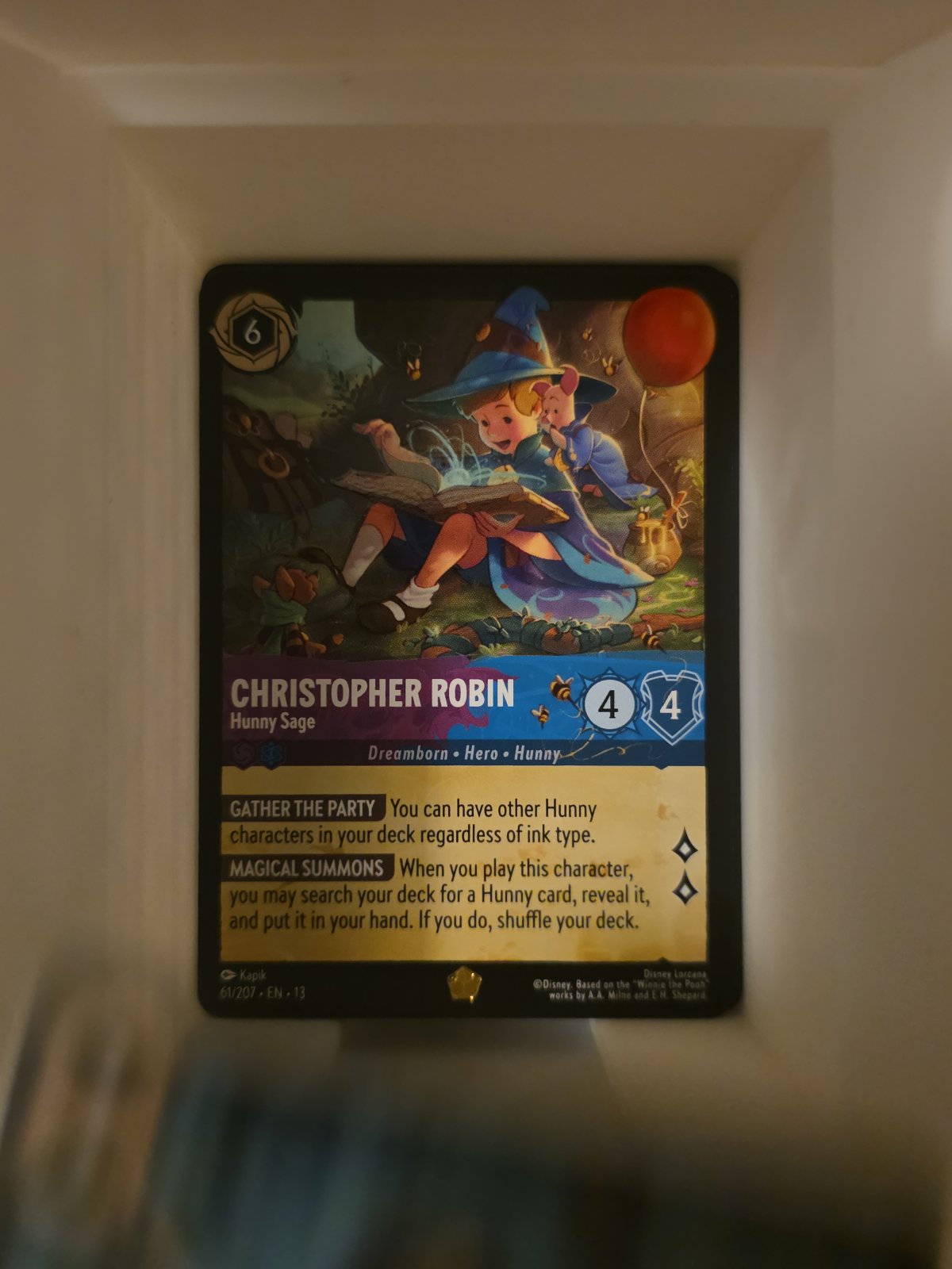 The actual card, as photographed