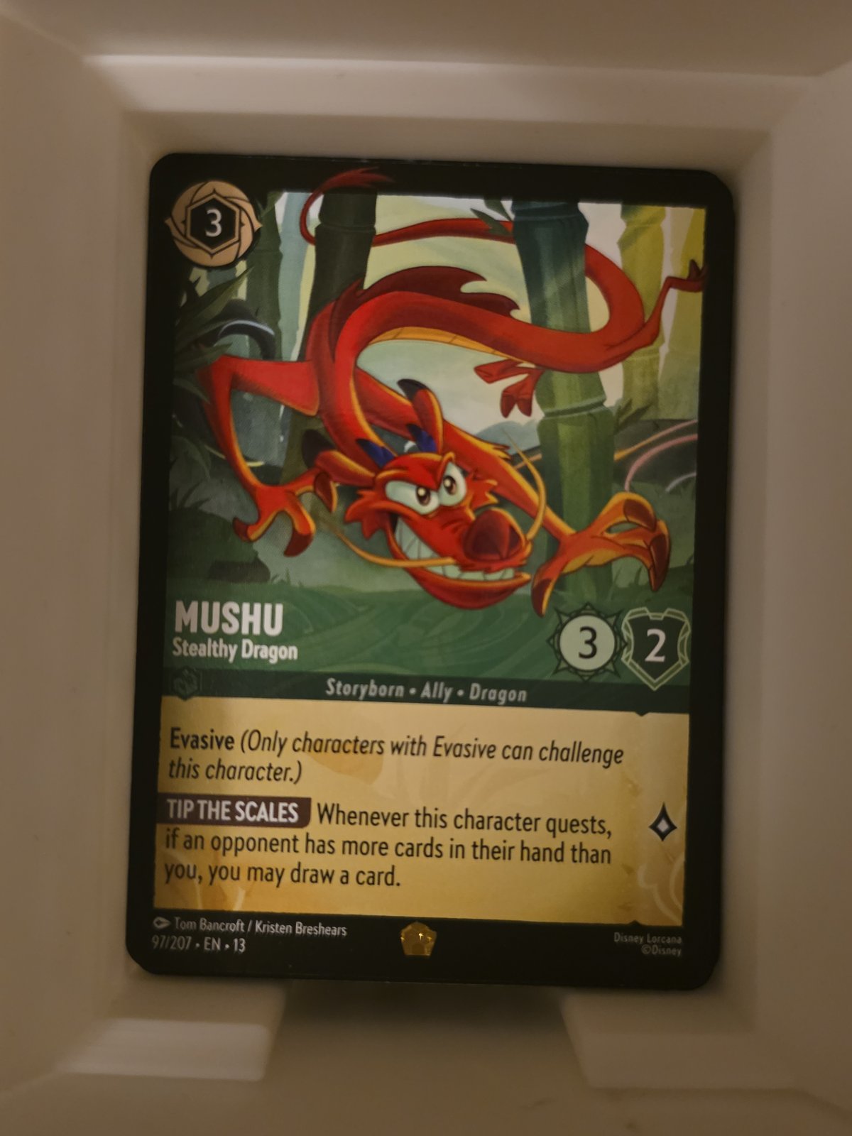 The actual card, as photographed