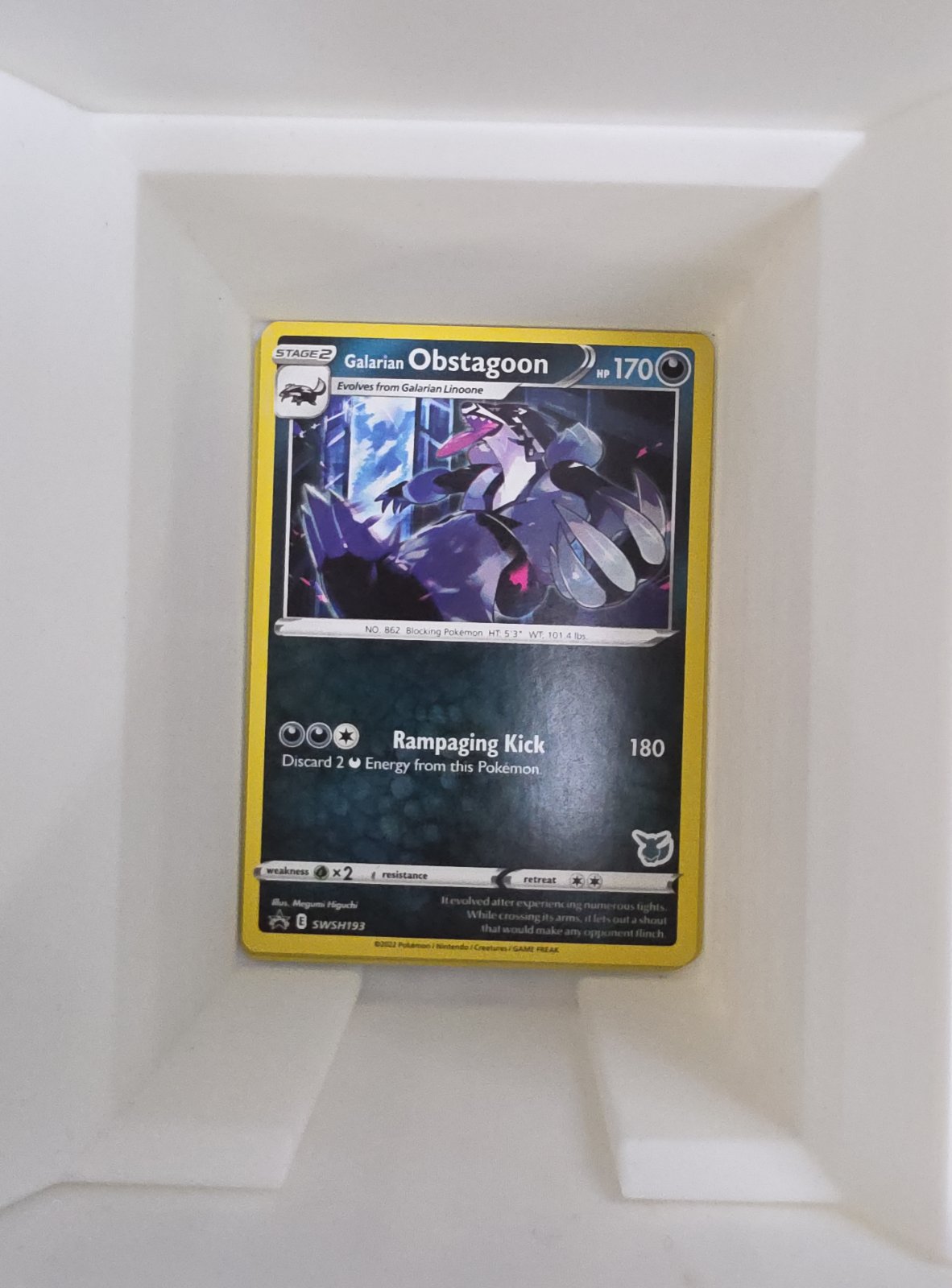 The actual card, as photographed